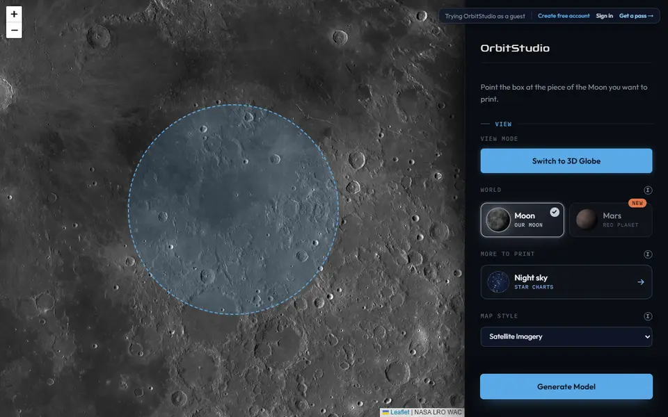 Screenshot of OrbitStudio